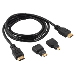 CABLE HDMI (1.5 MTS CON ADAPTADOR PARA (MINI HDMI Y MICRO HDMI) 