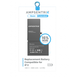 BATERIA AMPSENTRIX BASIC CON 16% MAS CAPACIDAD PARA IPHONE X